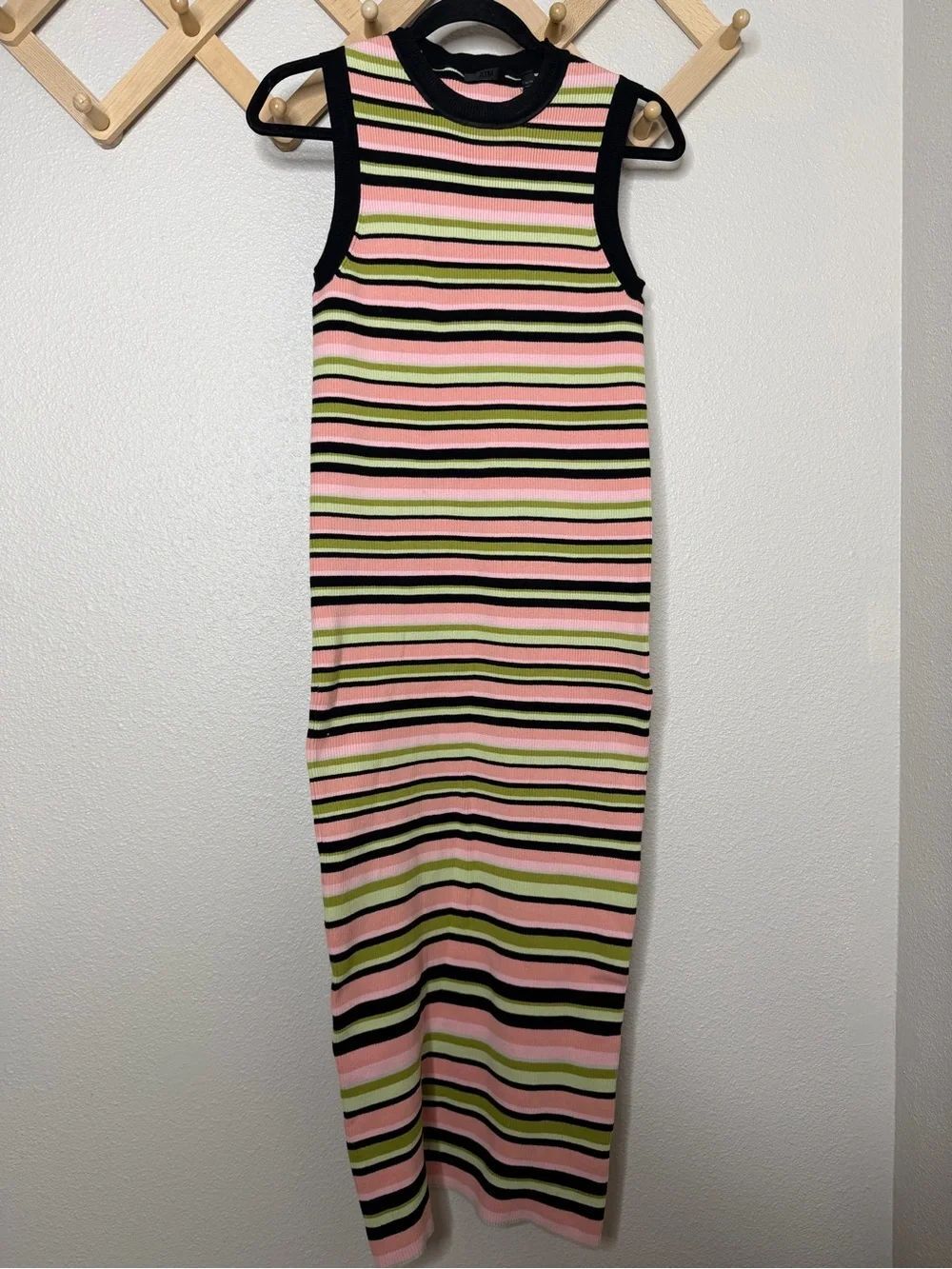 ATM Anthony Thomas Melillo Stripe Rib Tank Dress Sz M - Picture 3 of 8